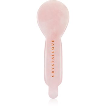Crystallove Rose Quartz Spoon Eye Gua Sha accesoriu de masaj pentru zona ochilor - imagine 2